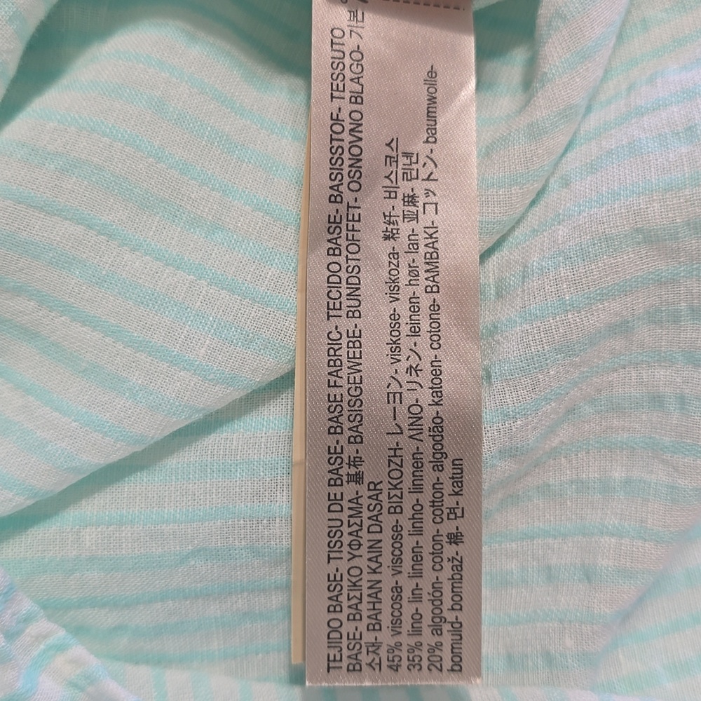 Massimo Dutti Cyan Off-the-Shoulder Linen Top Size 4 - Picture 8 of 8